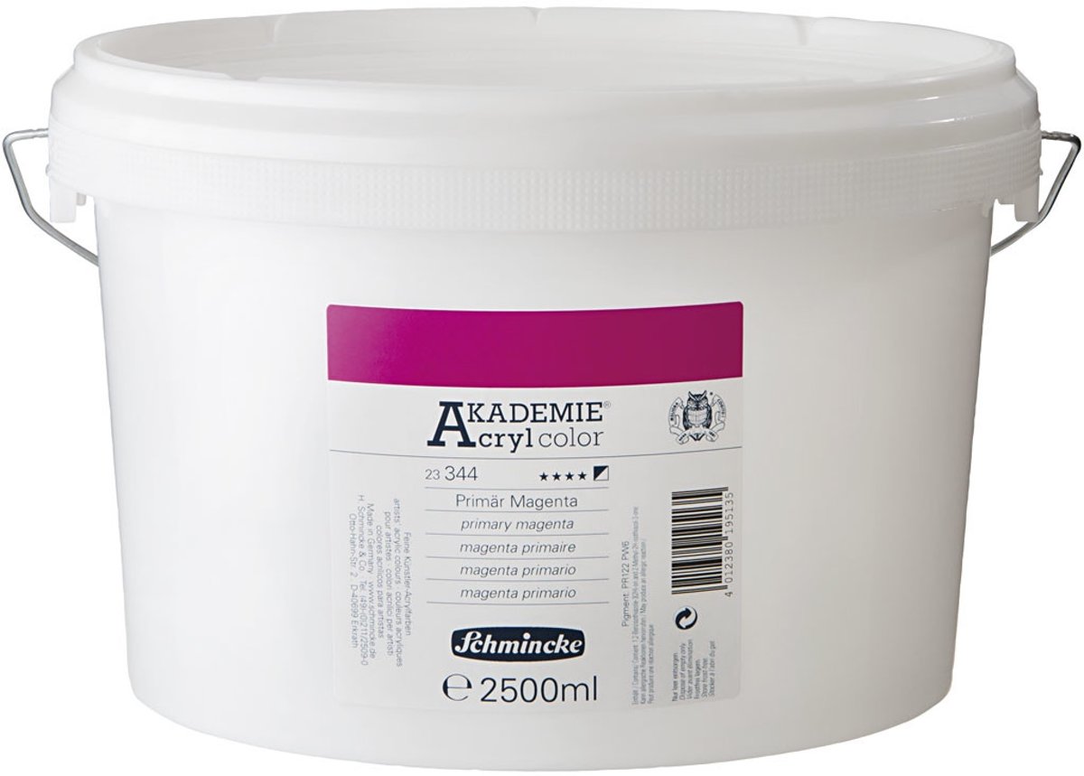 Schmincke AKADEMIE® Acryl color , primary magenta (344), transparent, good fade resistant, 2500ml [HOB-31966]